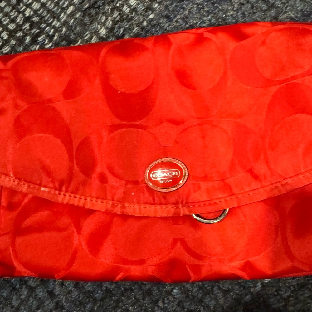 Coach Vibrant Red Wristlet Clutch